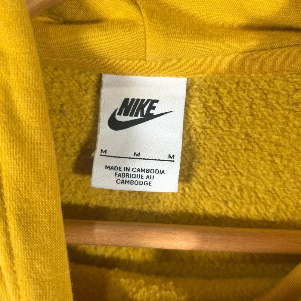 Nike Youth Hoodie Colorful Logo Smiley Sleeve Fleece Yellow Medium